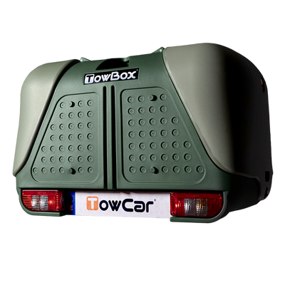 Transportboks for anhængertræk TowBox V2 grøn