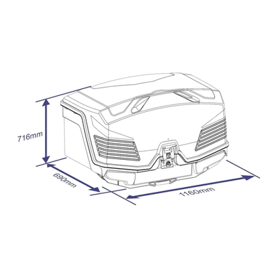 Bagageboks TowBox V5 sort mat